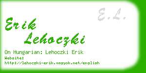 erik lehoczki business card